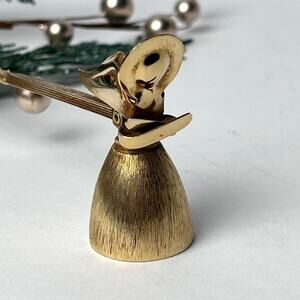 Vintage Napier Brass Gold Tone Angel Candle Snuffer Extinguisher 10.5" Long